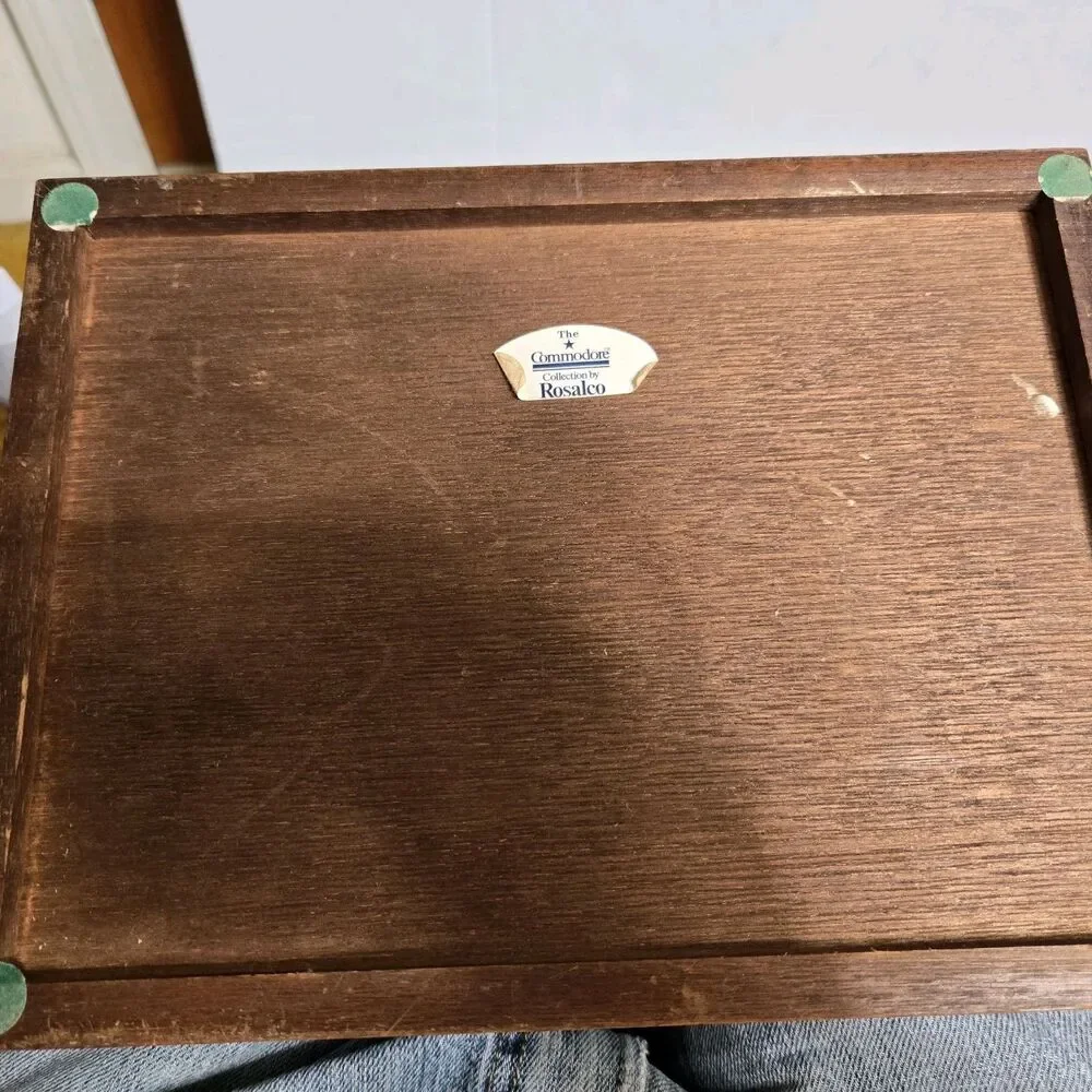 Vintage Rosalco The Commodore Bird Duck Carved Wooden Wood Jewelry Box